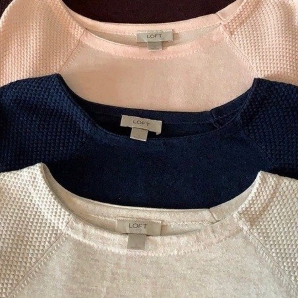 3 Small Loft tunic sweaters - Picture 1 of 4